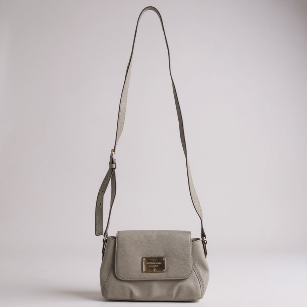 Michael Kors Pebble Leather Small Crossbody Shoulder Bag Mini Handbag White Gold